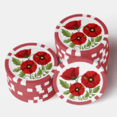 Mohn blüht fröhlich Sommer Blume Pokerchips (Stapel)