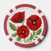 Mohn blüht fröhlich Sommer Blume Pokerchips (Rückseite)