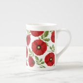 Mohn blüht fröhlich Sommer Blume Porzellantasse (Rechts)