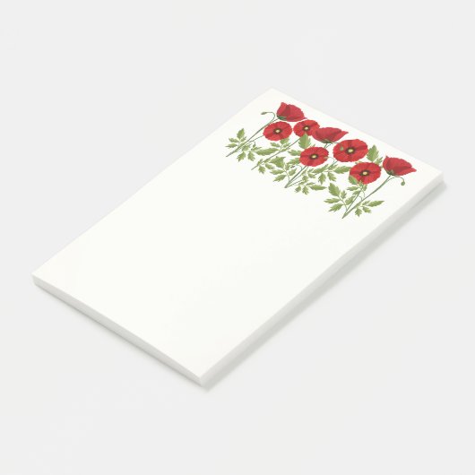 Mohn blüht fröhlich Sommer Blume Post-it Klebezettel (angewinkelt)