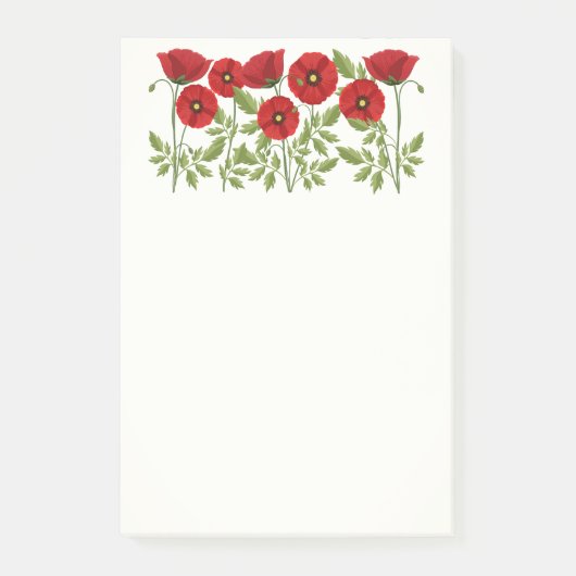 Mohn blüht fröhlich Sommer Blume Post-it Klebezettel (Vorderseite)