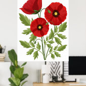 Mohn blüht fröhlich Sommer Blume Poster (Heimbüro)