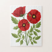 Mohn blüht fröhlich Sommer Blume Puzzle (Vertikal)
