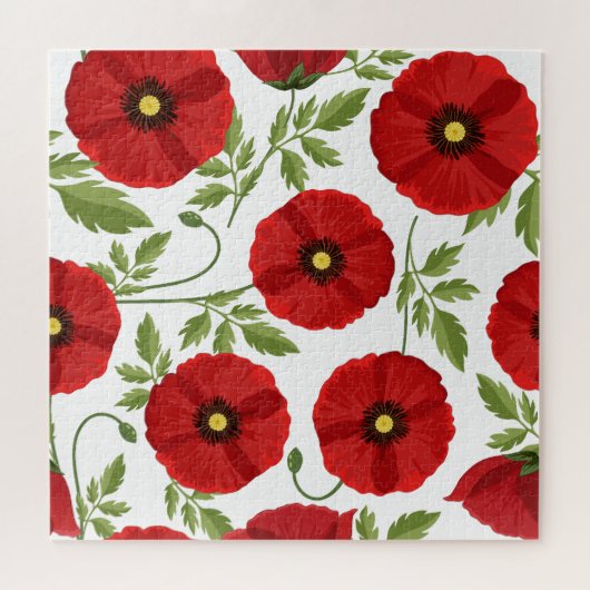 Mohn blüht fröhlich Sommer Blume Puzzle (Horizontal)