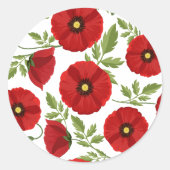 Mohn blüht fröhlich Sommer Blume Runder Aufkleber (Vorderseite)