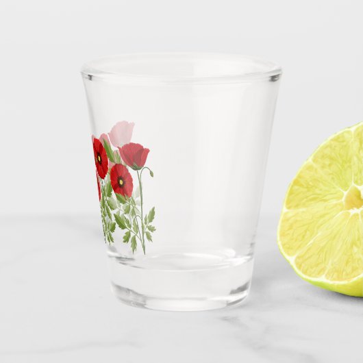 Mohn blüht fröhlich Sommer Blume Schnapsglas (Rechts)