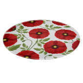 Mohn blüht fröhlich Sommer Blume Schneidebrett (Ecke)