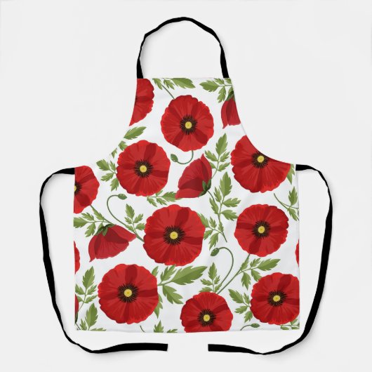 Mohn blüht fröhlich Sommer Blume Schürze (Vorderseite)