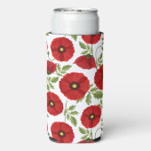 Mohn blüht fröhlich Sommer Blume Selters Dosenkühler (Seltzer Rückseite)