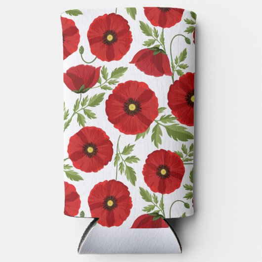 Mohn blüht fröhlich Sommer Blume Selters Dosenkühler (Vorderseite)