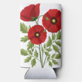 Mohn blüht fröhlich Sommer Blume Selters Dosenkühler (Rückseite)