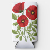 Mohn blüht fröhlich Sommer Blume Selters Dosenkühler (Vorderseite)