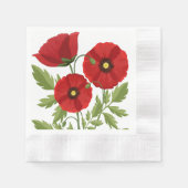 Mohn blüht fröhlich Sommer Blume Serviette (Vorderseite)
