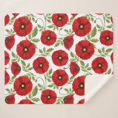 Mohn blüht fröhlich Sommer Blume Sherpadecke (Vorderseite (Horizontal))