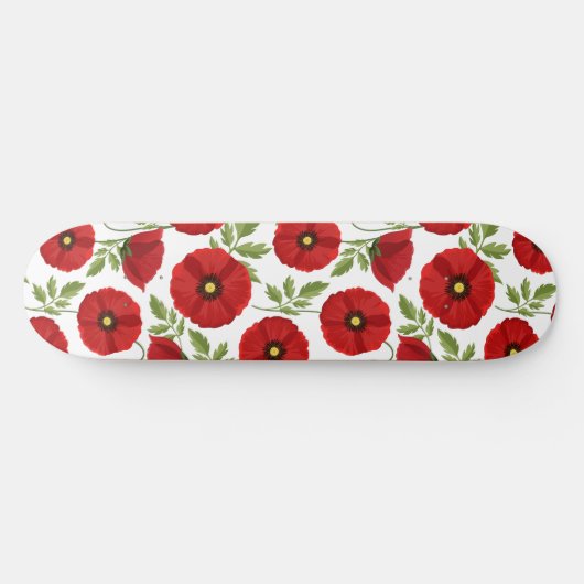 Mohn blüht fröhlich Sommer Blume Skateboard (Horizontal)