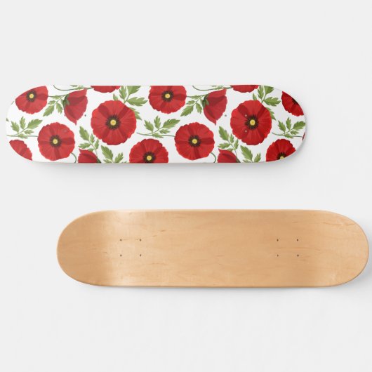 Mohn blüht fröhlich Sommer Blume Skateboard (Horizontal)