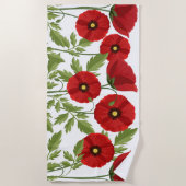Mohn blüht fröhlich Sommer Blume Strandtuch (Vorderseite)
