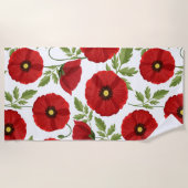 Mohn blüht fröhlich Sommer Blume Strandtuch (Vorderseite)