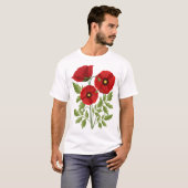 Mohn blüht fröhlich Sommer Blume T-Shirt (Vorne ganz)