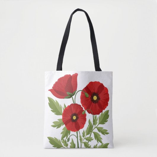 Mohn blüht fröhlich Sommer Blume Tasche (Vorderseite)