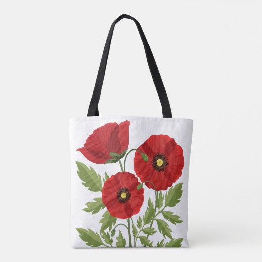 Mohn blüht fröhlich Sommer Blume Tasche (Rückseite)