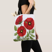 Mohn blüht fröhlich Sommer Blume Tasche (Von Nahem)