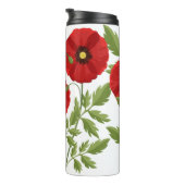 Mohn blüht fröhlich Sommer Blume Thermosbecher (Nach rechts gedreht)