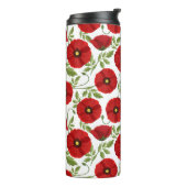 Mohn blüht fröhlich Sommer Blume Thermosbecher (Nach links gedreht)