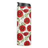 Mohn blüht fröhlich Sommer Blume Thermosbecher (Nach rechts gedreht)