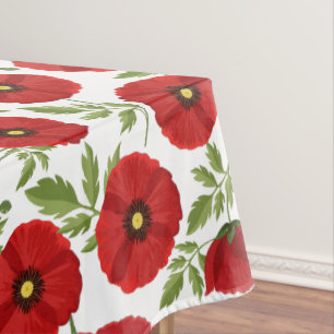 Mohn blüht fröhlich Sommer Blume Tischdecke
