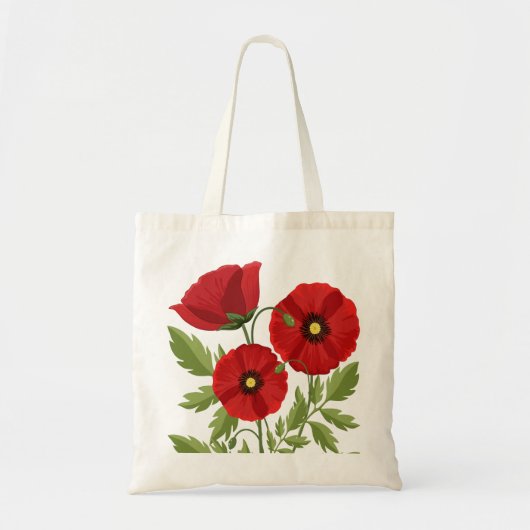 Mohn blüht fröhlich Sommer Blume Tragetasche (Vorne)