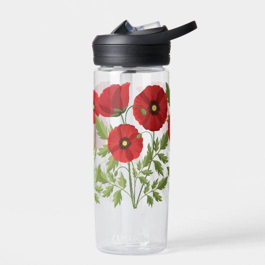Mohn blüht fröhlich Sommer Blume Trinkflasche (Links)
