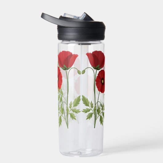 Mohn blüht fröhlich Sommer Blume Trinkflasche (Rechts)