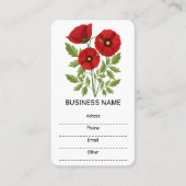 Mohn blüht fröhlich Sommer Blume Visitenkarte (Vorderseite)