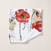 Mohn-Blume Badhandtuch Set (Waschlappen)