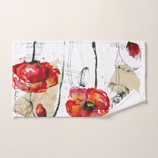 Mohn-Blume Badhandtuch Set (Handtuch)