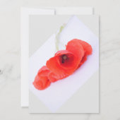 Mohn-Blume Blumenrot Weiße Grau Trendy Hochzeit Einladung (Rückseite)