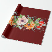 Mohn-Blume Hochzeitspapier Geschenkpapier (Ungerollt)