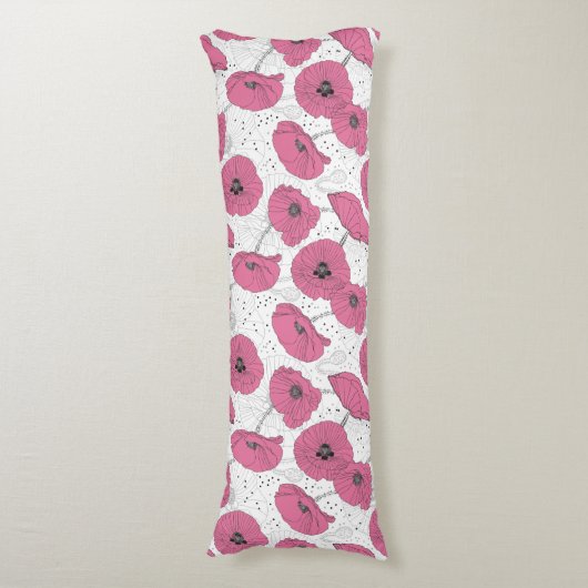 Mohn Blume Muster Kissen (Vorderseite Vertikal)