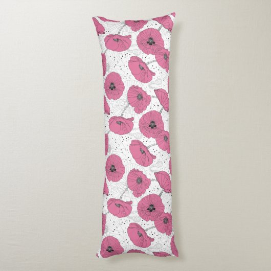 Mohn Blume Muster Kissen (Rückseite (Vertikal))