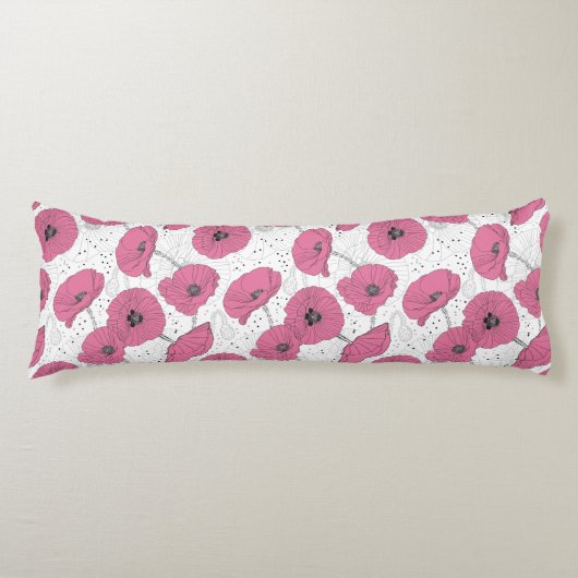 Mohn Blume Muster Kissen (Vorderseite)