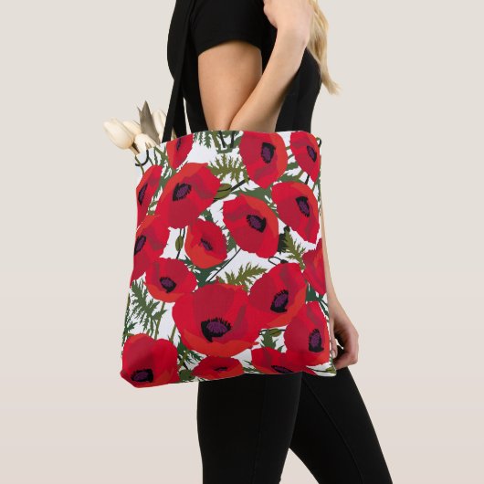 Mohn-Blume Muster-Tragetaschen Tasche (Von Nahem)
