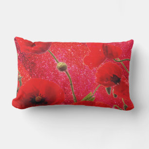 Mohn Blume Roter Glitzer Sparkle Glittery 2020 Kissen Für Draußen