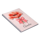 Mohn Coquette Notizbuch | Rosa Blumenjournal Notizblock (Rechte Seite)