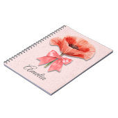 Mohn Coquette Notizbuch | Rosa Blumenjournal Notizblock (Linke Seite)