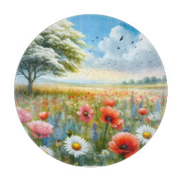 Mohn-Daisy-Wiese-Schneidbrett Schneidebrett
