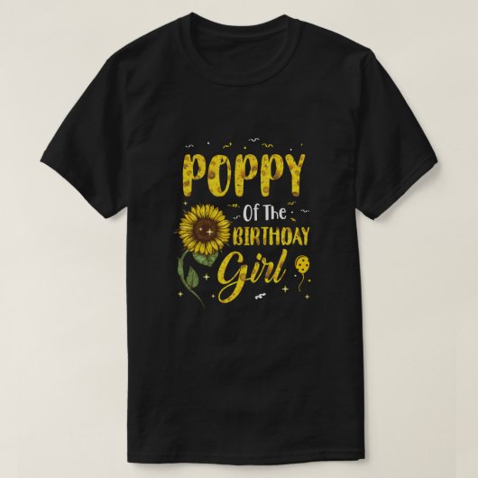 Mohn der Birthday Girl Mohn Sonnenblumen Geschenke T-Shirt (Design vorne)