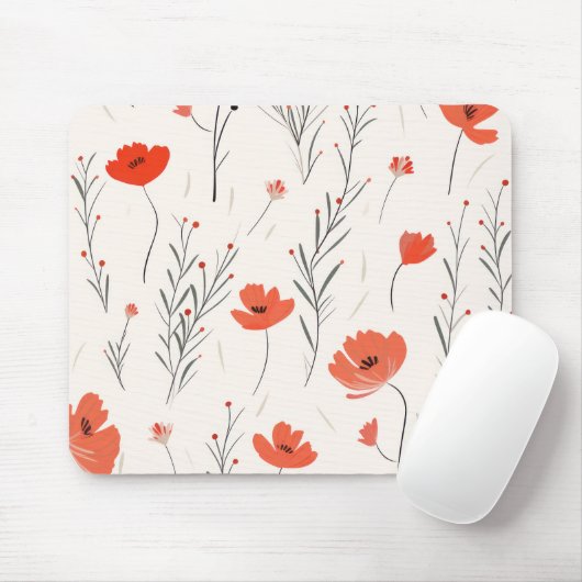 Mohn Eleganz Mousepad (Mit Mouse)