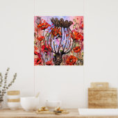 Mohn-Fantasieposter Poster (Küche)