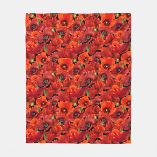 Mohn Fleecedecke (Vorderseite)